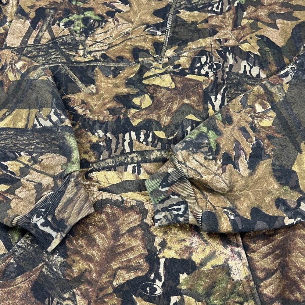Jerzees Quarter Zip Sweatshirt Mens Large Camo Mossy Oak Break Up Pullover - Picture 2 of 8